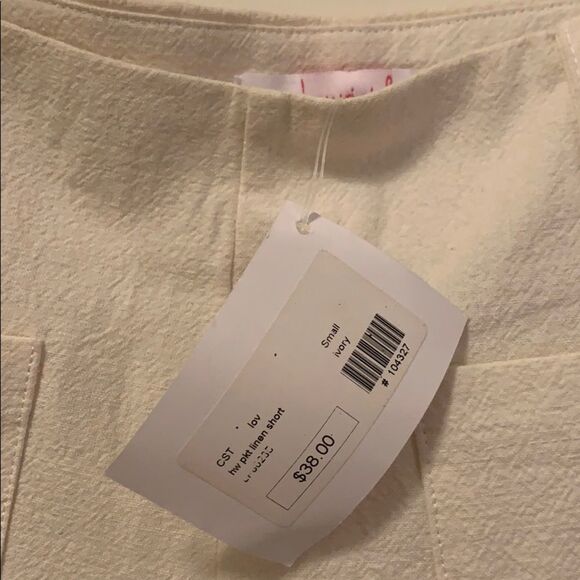 NWT HenriGirl High Waisted Ivory Linen Shorts - Picture 3 of 6